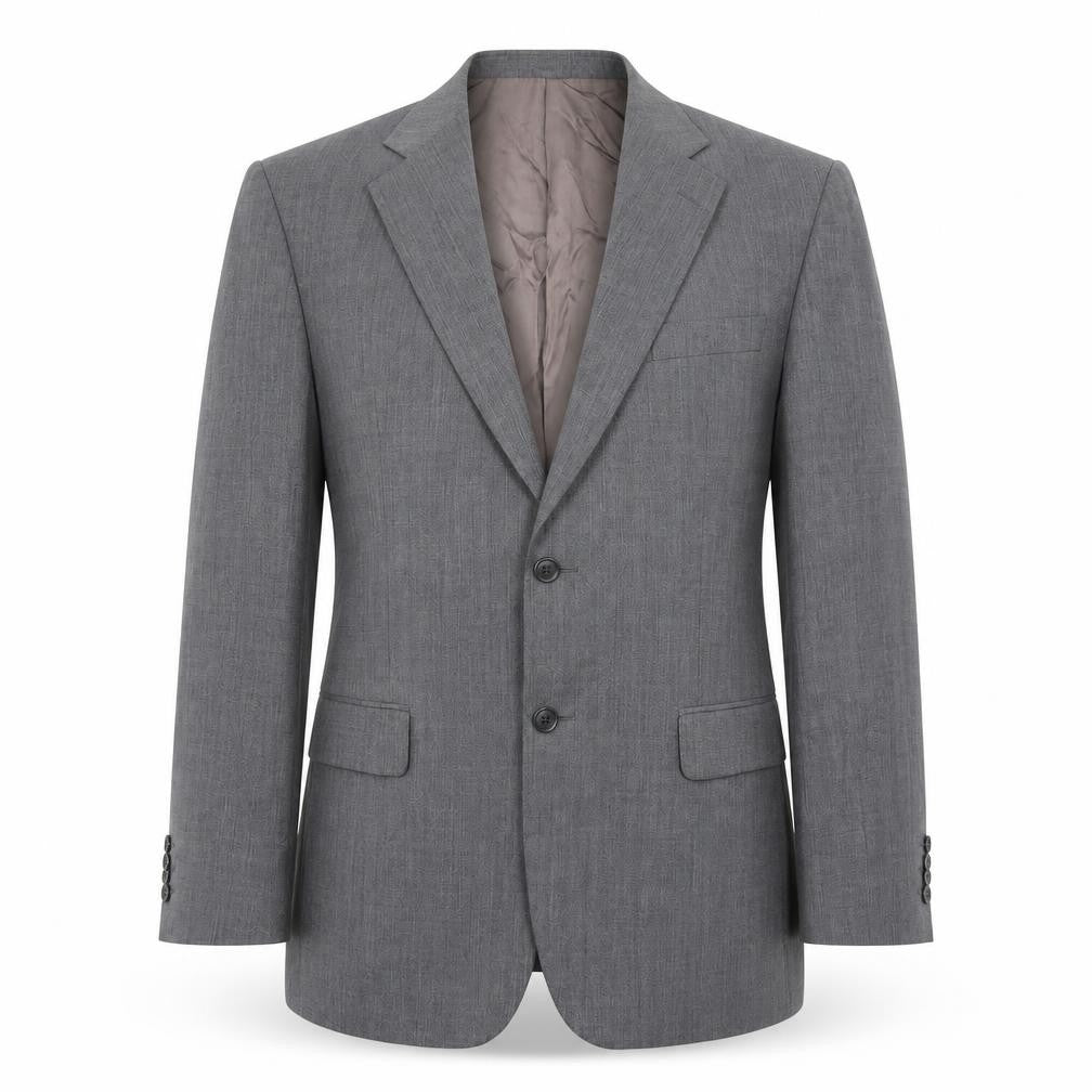 Front view of Marks & Spencer men’s grey polyester jacket suit jacket, size 40, regular