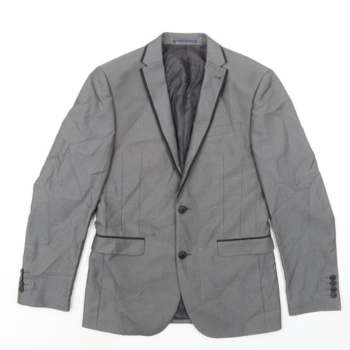 NEXT Mens Grey Polyester Jacket Suit Jacket Size 38 Regular