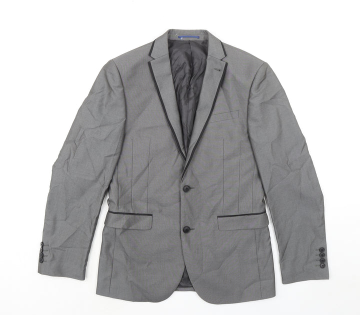 NEXT Mens Grey Polyester Jacket Suit Jacket Size 38 Regular
