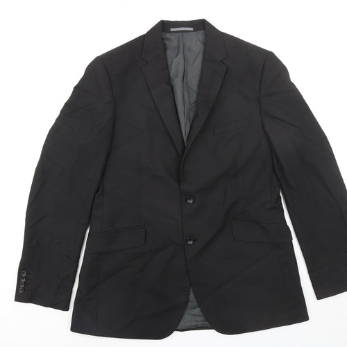 Marks and Spencer Mens Black Polyester Jacket Suit Jacket Size 42 Big & Tall