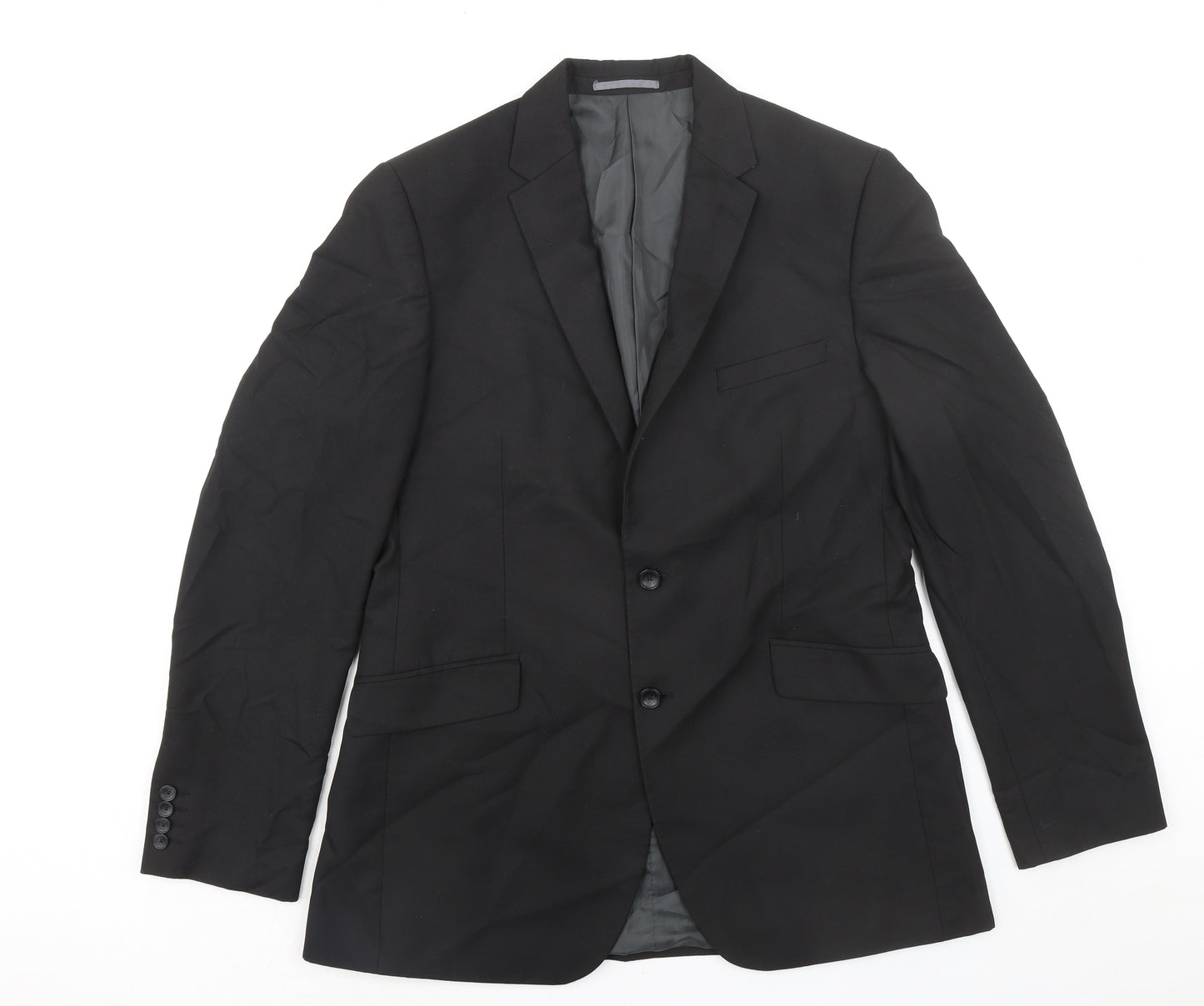 Marks and Spencer Mens Black Polyester Jacket Suit Jacket Size 42 Big & Tall