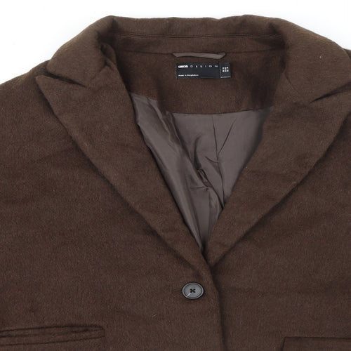 ASOS Womens Brown Jacket Blazer Size 14 Button