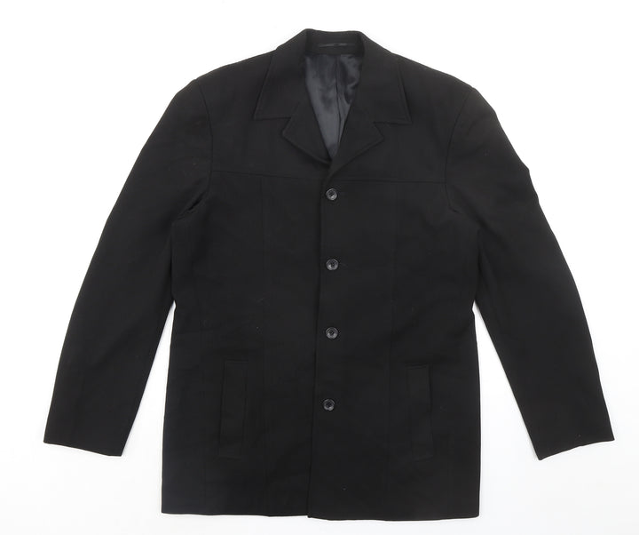 Copperstone Tailoring Mens Black Polyester Jacket Blazer Size 38 Regular