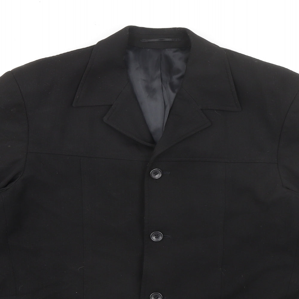 Copperstone Tailoring Mens Black Polyester Jacket Blazer Size 38 Regular