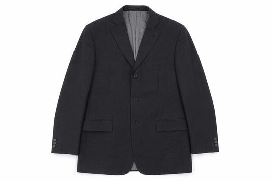Front view of Marks & Spencer men’s grey polyester jacket suit jacket, size 40, regular