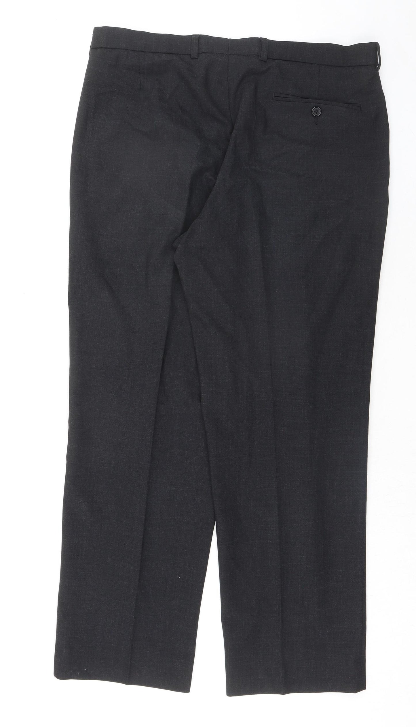 Marks and Spencer Mens Grey Polyester 2 Piece Suit Trousers Size 34 Regular