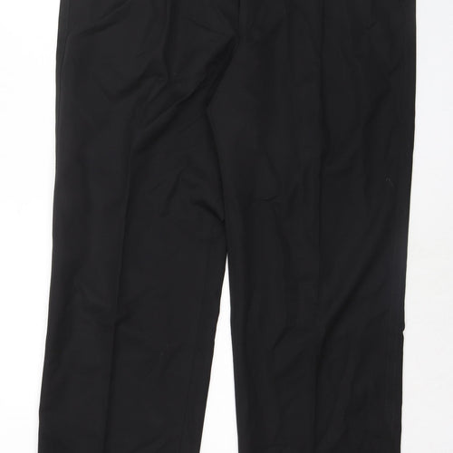 Austin Reed Mens Black Wool Dress Pants Trousers Size 38 in Regular Zip