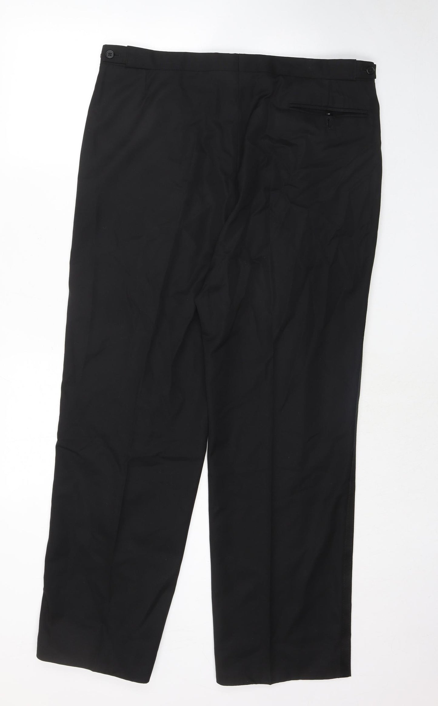 Austin Reed Mens Black Wool Dress Pants Trousers Size 38 in Regular Zip