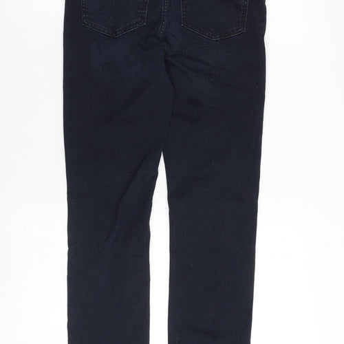 Marks and Spencer Womens Blue Cotton Skinny Jeans Size 8 Regular Zip