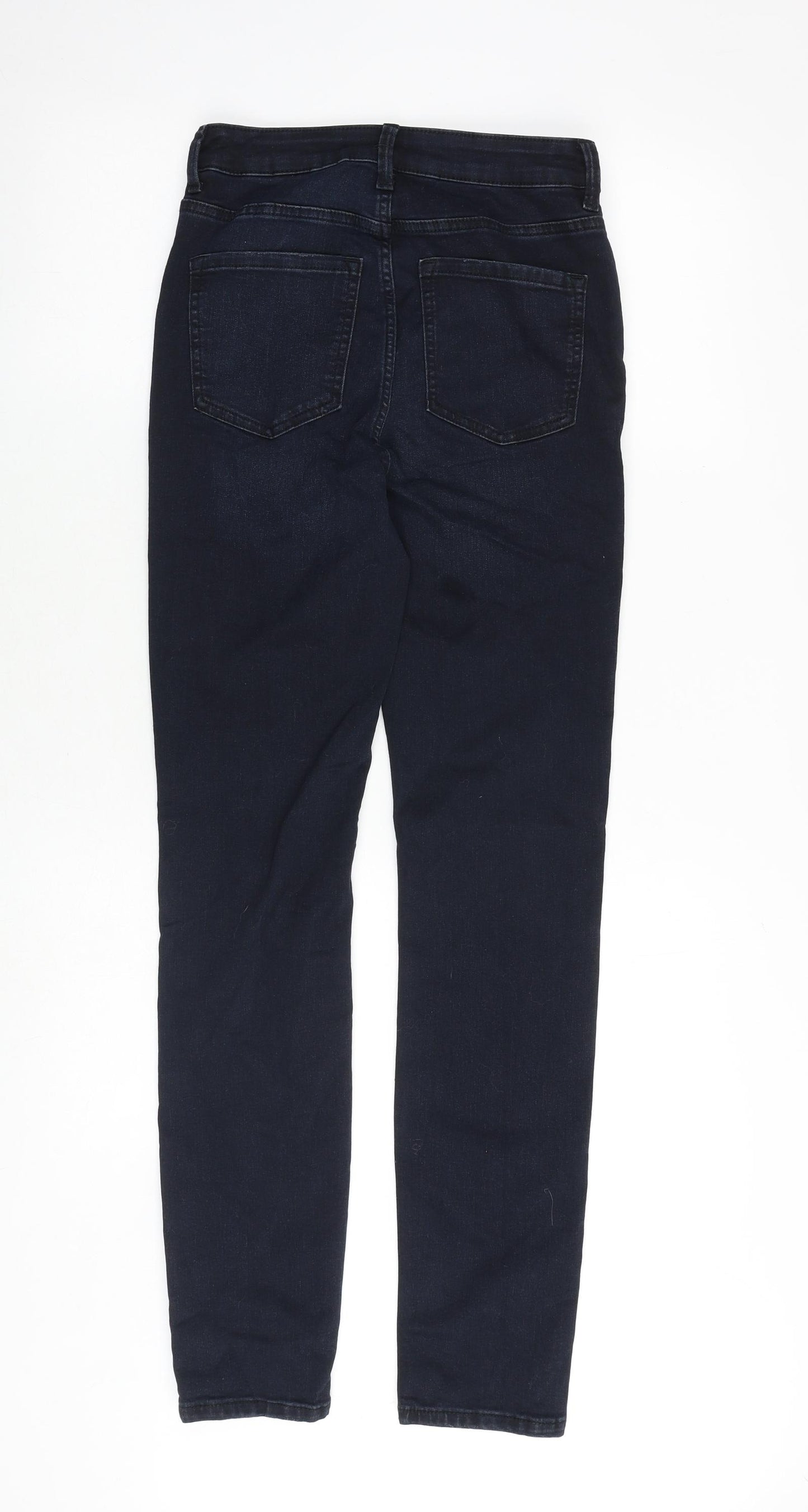 Marks and Spencer Womens Blue Cotton Skinny Jeans Size 8 Regular Zip