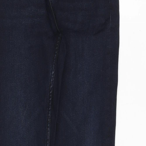 Marks and Spencer Womens Blue Cotton Skinny Jeans Size 8 Regular Zip