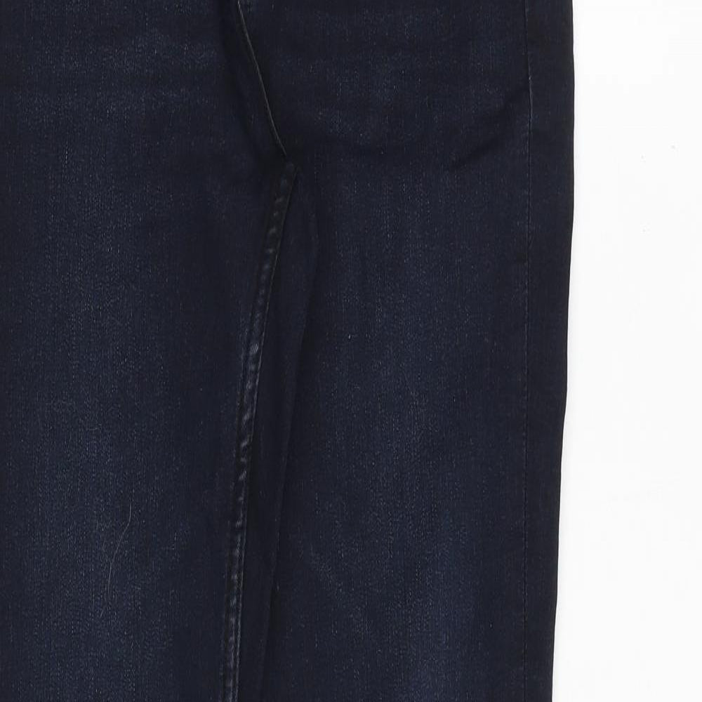 Marks and Spencer Womens Blue Cotton Skinny Jeans Size 8 Regular Zip