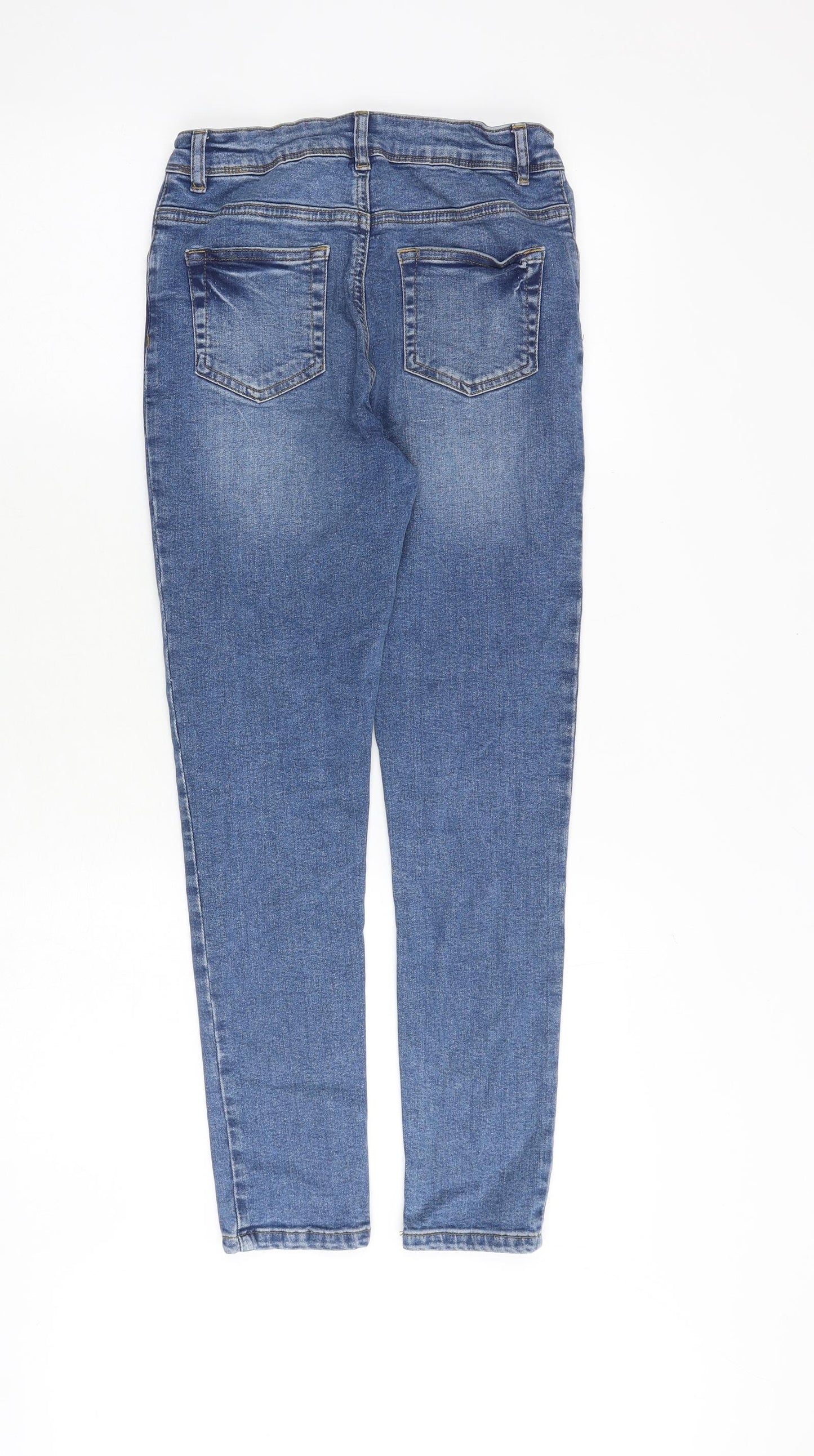 Denim & Co. Boys Blue Cotton Skinny Jeans Size 10-11 Years Slim Zip