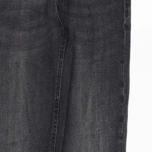 River Island Mens Grey Cotton Skinny Jeans Size 30 in L32 in Regular Button