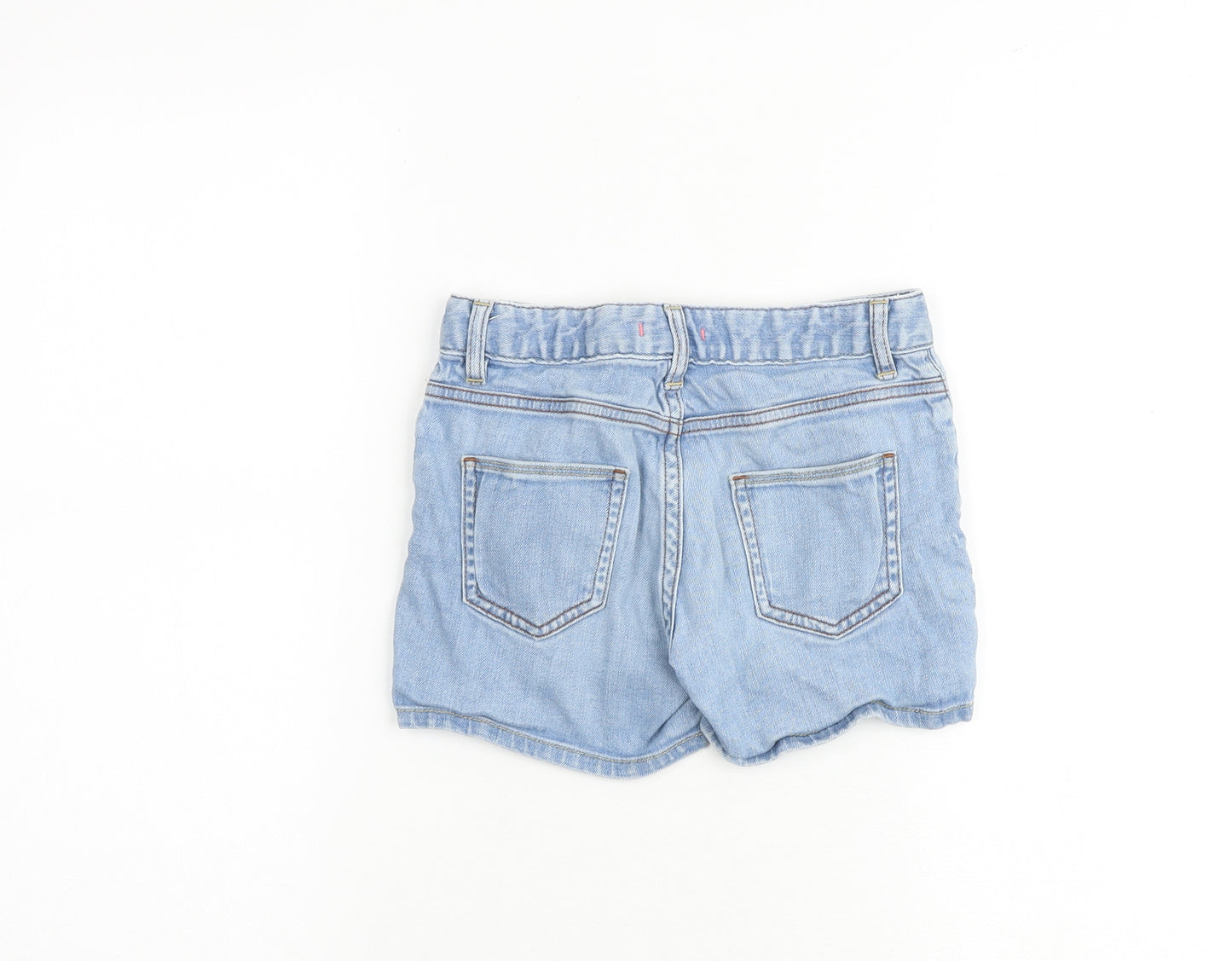 Uniqlo Girls Blue Cotton Hot Pants Shorts Size 7-8 Years Regular Zip