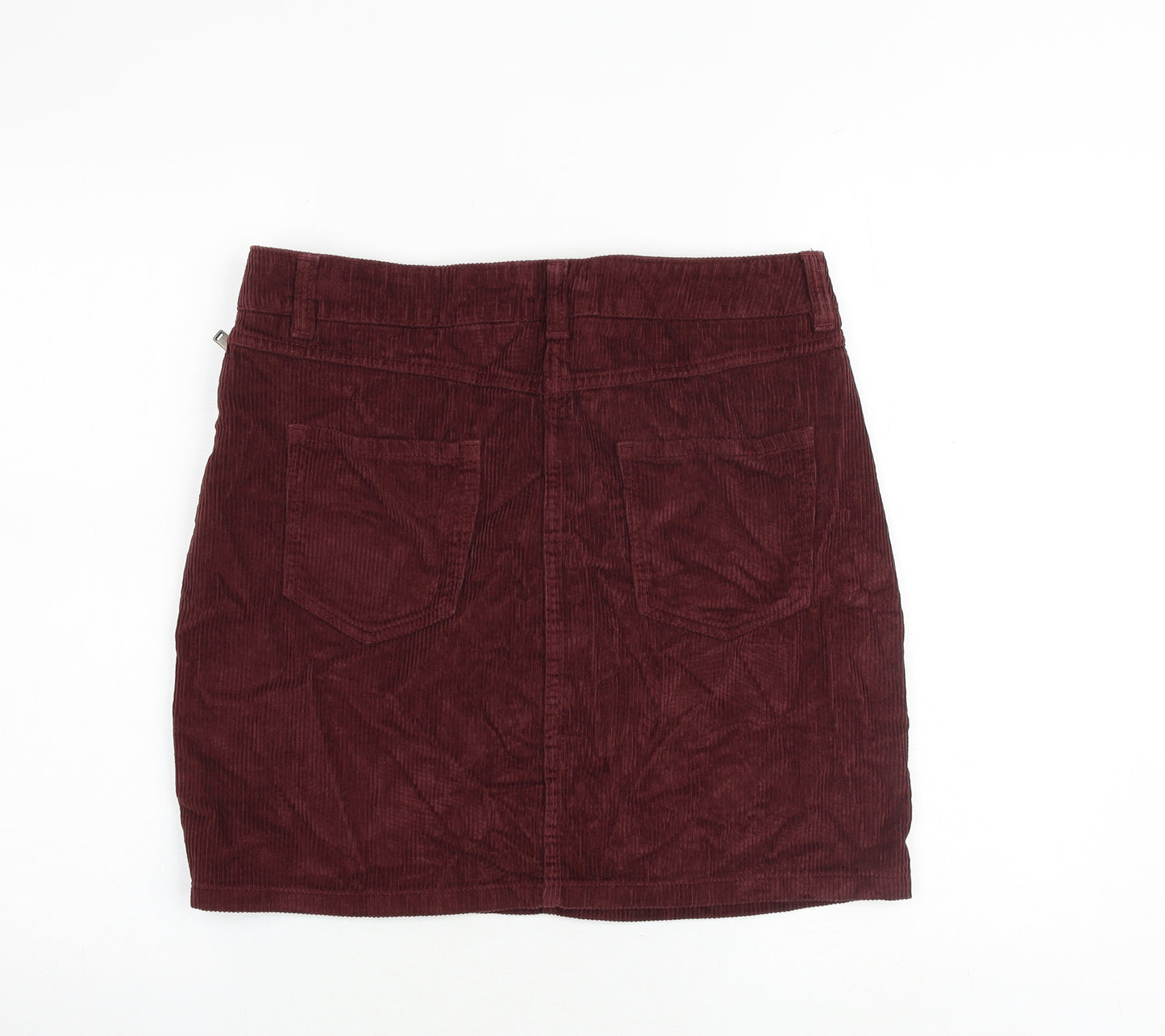 NEXT Womens Red Cotton A-Line Skirt Size 12 Zip