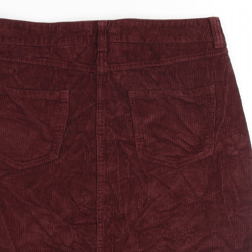 NEXT Womens Red Cotton A-Line Skirt Size 12 Zip