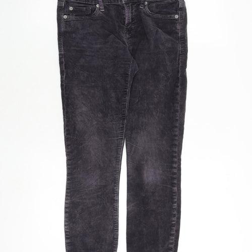 Gap Womens Grey Cotton Trousers Size 25 in Slim Zip