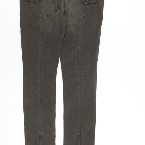 NEXT Womens Green Cotton Skinny Jeans Size 8 Regular Zip