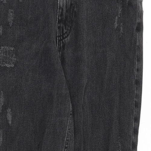River Island Womens Grey Cotton Straight Jeans Size 10 Regular Zip