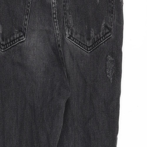 River Island Womens Grey Cotton Straight Jeans Size 10 Regular Zip