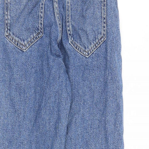 Denim & Co. Womens Blue Cotton Mom Jeans Size 6 Regular Zip - Paperbag Waist