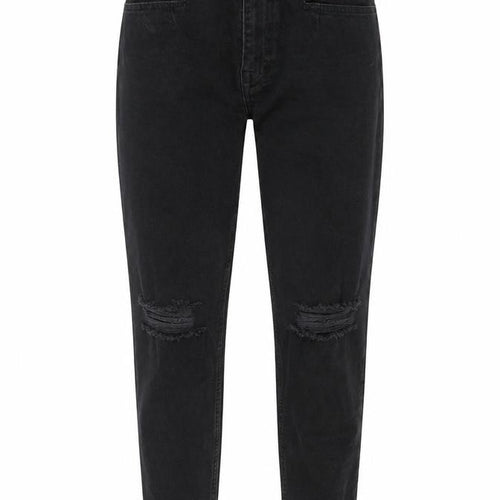 Dorothy Perkins Womens Black Cotton Tapered Jeans Size 6 Regular Zip