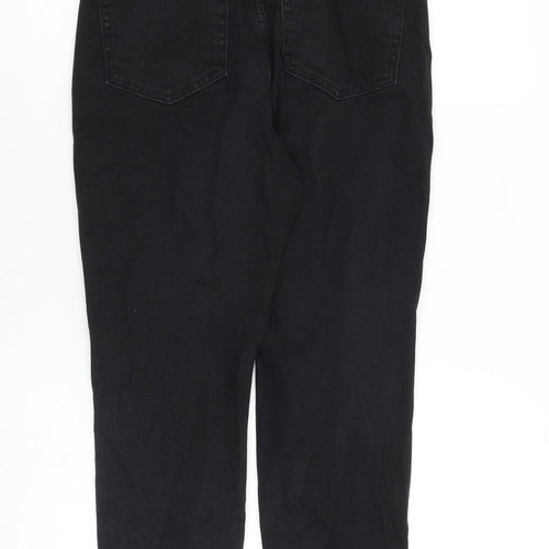 Dorothy Perkins Womens Black Cotton Tapered Jeans Size 6 Regular Zip