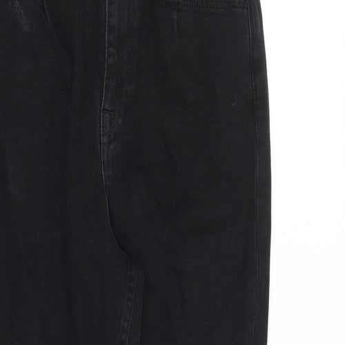 Dorothy Perkins Womens Black Cotton Tapered Jeans Size 6 Regular Zip