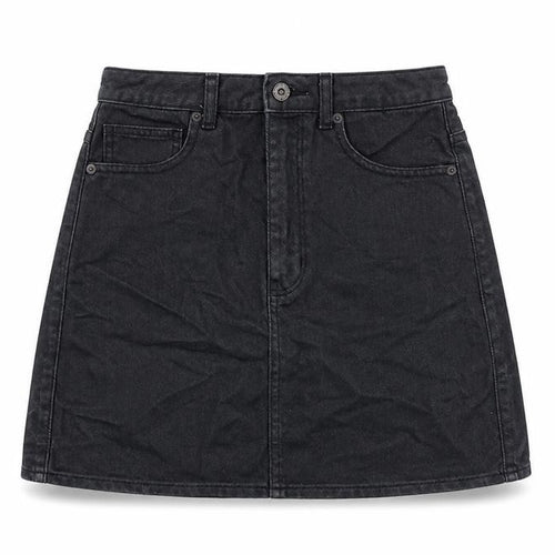 GU Jeans Womens Grey Cotton A-Line Skirt Size 26 in Zip