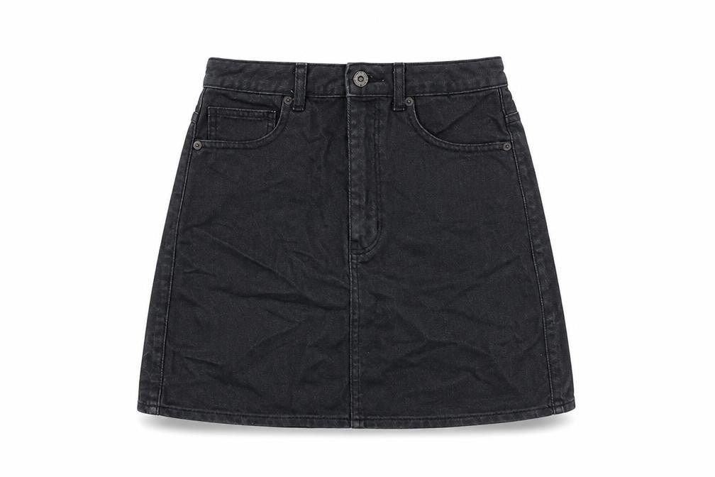 GU Jeans Womens Grey Cotton A-Line Skirt Size 26 in Zip