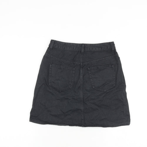 GU Jeans Womens Grey Cotton A-Line Skirt Size 26 in Zip