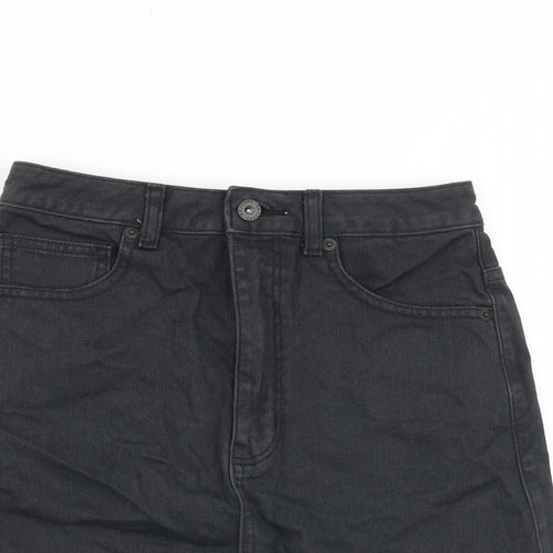 GU Jeans Womens Grey Cotton A-Line Skirt Size 26 in Zip