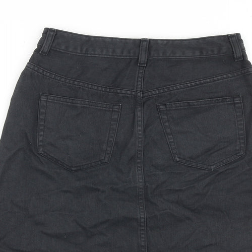 GU Jeans Womens Grey Cotton A-Line Skirt Size 26 in Zip