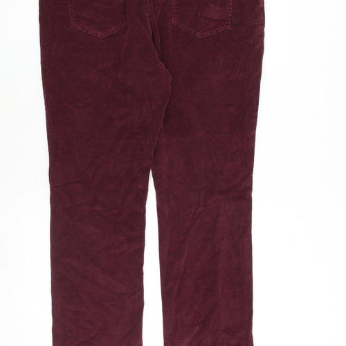 La Redoute Womens Red Cotton Trousers Size 36 in Regular Zip