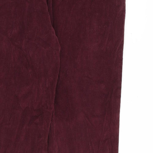La Redoute Womens Red Cotton Trousers Size 36 in Regular Zip