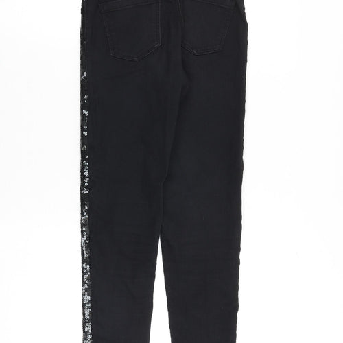 Topshop Womens Black Cotton Skinny Jeans Size 26 in L30 in Regular Zip
