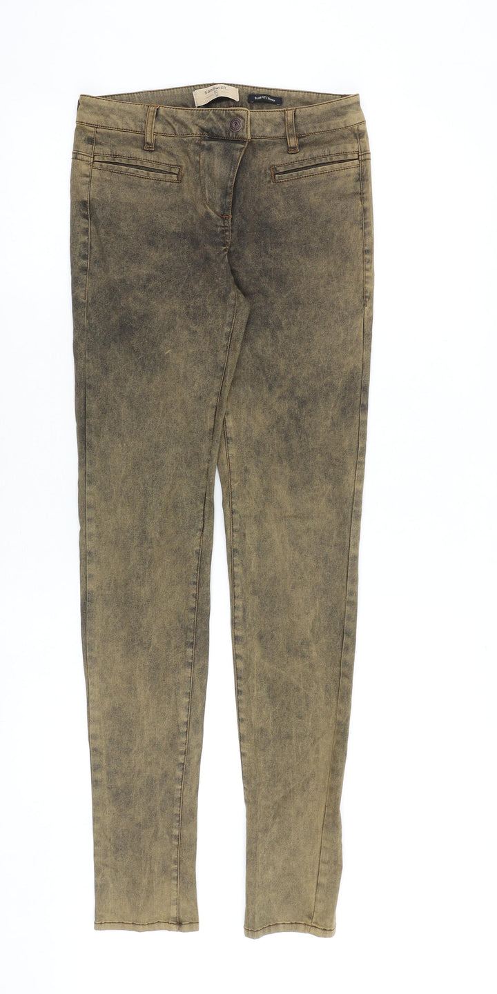 Sandwich Womens Brown Cotton Skinny Jeans Size 4 Slim Zip