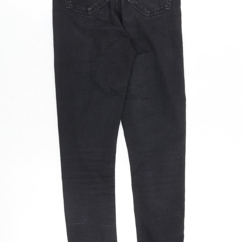 Topshop Womens Black Cotton Skinny Jeans Size 25 in Regular Zip