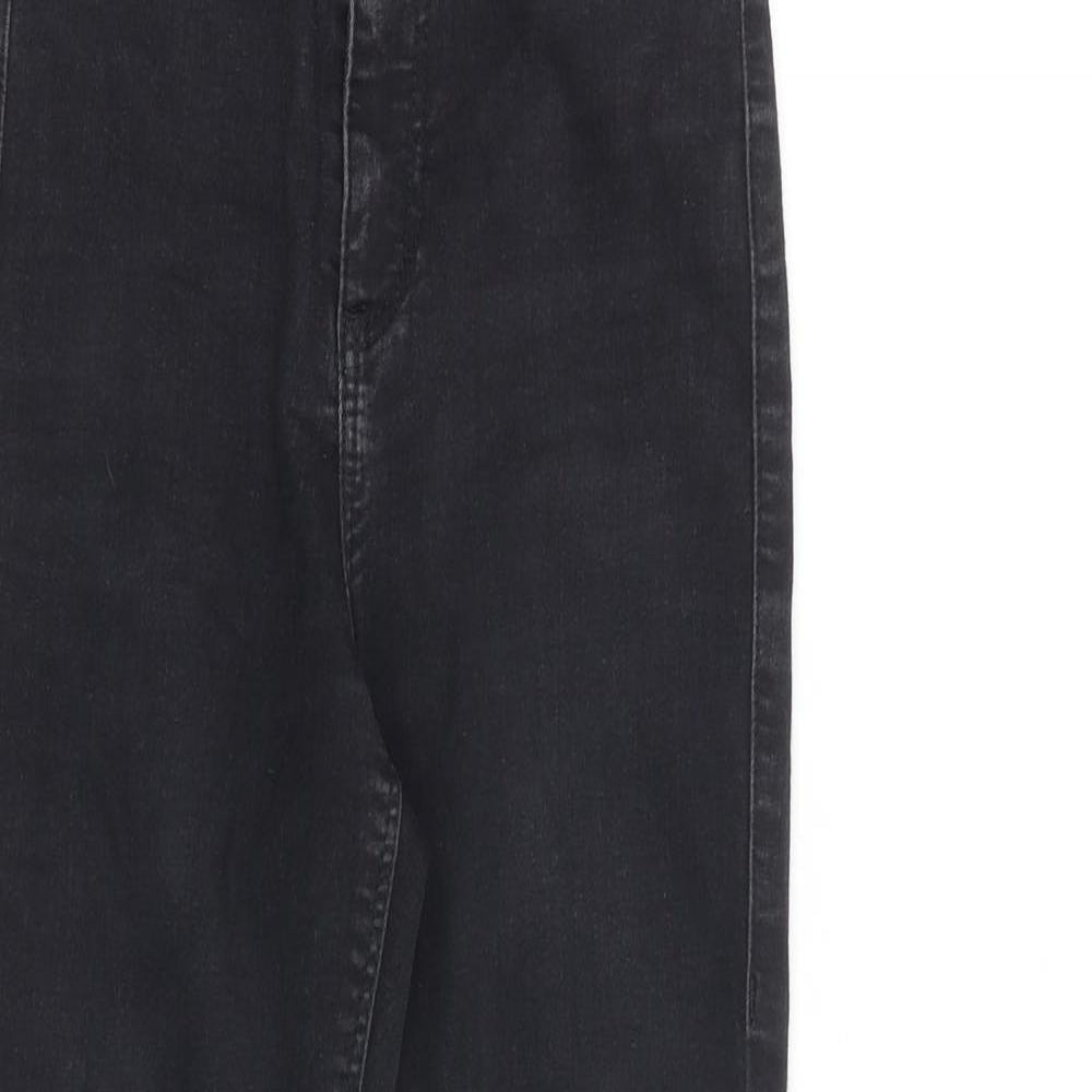 Topshop Womens Black Cotton Skinny Jeans Size 25 in Regular Zip