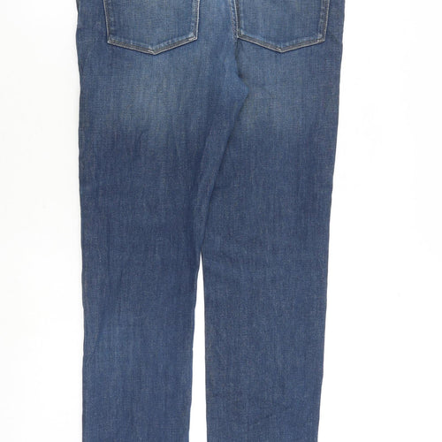 Reiss Mens Blue Cotton Straight Jeans Size 32 in Regular Zip