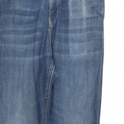 Reiss Mens Blue Cotton Straight Jeans Size 32 in Regular Zip