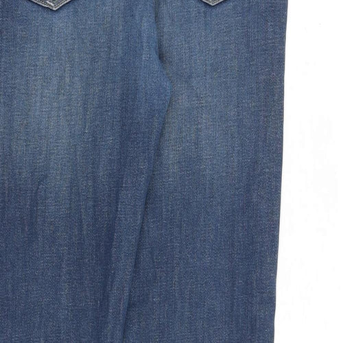 Reiss Mens Blue Cotton Straight Jeans Size 32 in Regular Zip