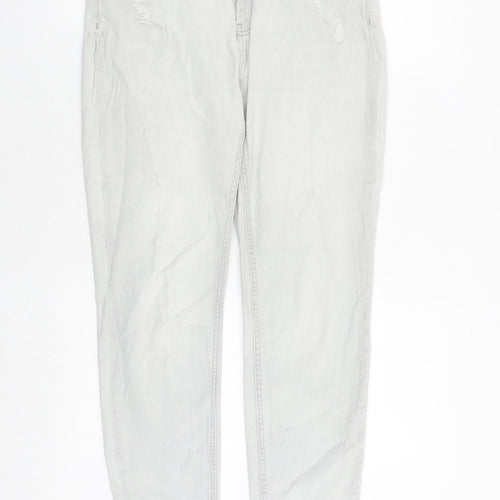 monari Womens Grey Cotton Mom Jeans Size 30 in Regular Zip