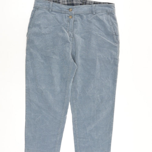 EDC Womens Blue Cotton Trousers Size 32 in Regular Zip