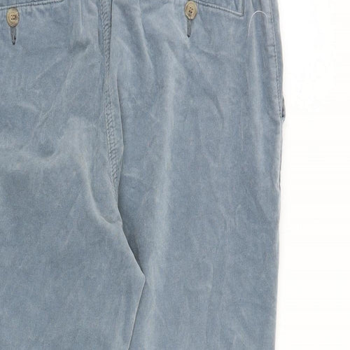 EDC Womens Blue Cotton Trousers Size 32 in Regular Zip