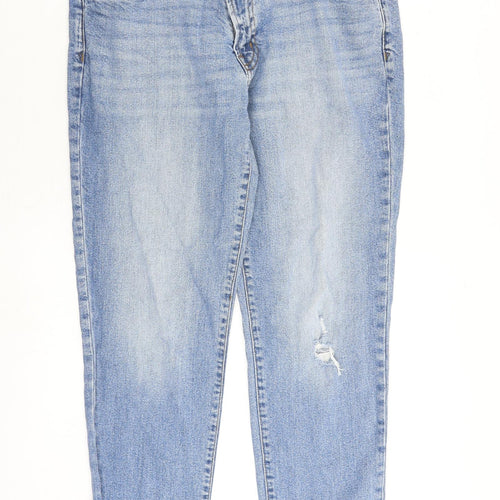 Gap Womens Blue Cotton Mom Jeans Size 34 in Regular Zip
