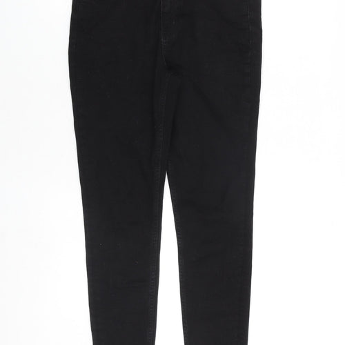 Marks and Spencer Womens Black Cotton Skinny Jeans Size 10 Slim Zip