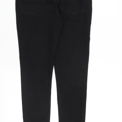 Marks and Spencer Womens Black Cotton Skinny Jeans Size 10 Slim Zip