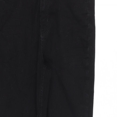 Marks and Spencer Womens Black Cotton Skinny Jeans Size 10 Slim Zip